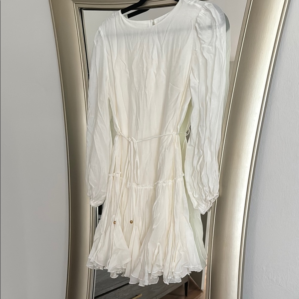 Stylish White Long Sleeve Dress